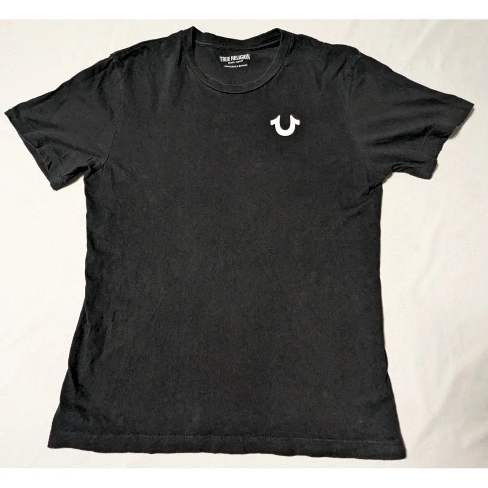 True Religion Buddha Crafted With‎ Pride Double-Sided Black T-Shirt - Men Medium